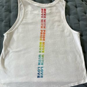 PRIDE Athleta white tank size small
